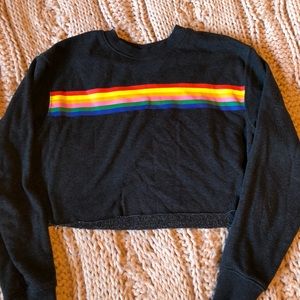 F21 Rainbow cropped shirt